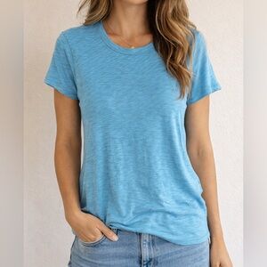 ATM | S || Color Division 4.5 Color Slub Jersey Tee Blue teal sz small slub tee